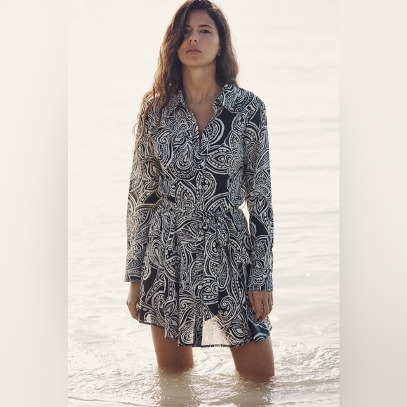 NWOT Zara BELTED PRINTED DRESS - Picture 1 of 8